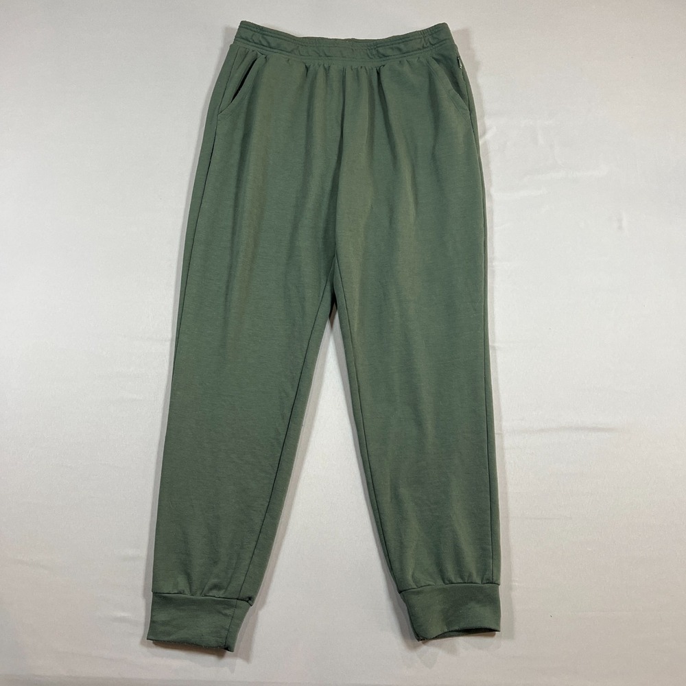 Eddie Bauer Lounge Jogger Pants Women Medium Green Elastic Waistband Tapered Leg